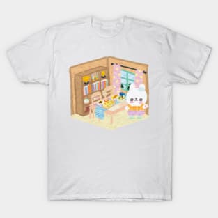 Kira-chan the Relaxing bunny's Modern-style home T-Shirt